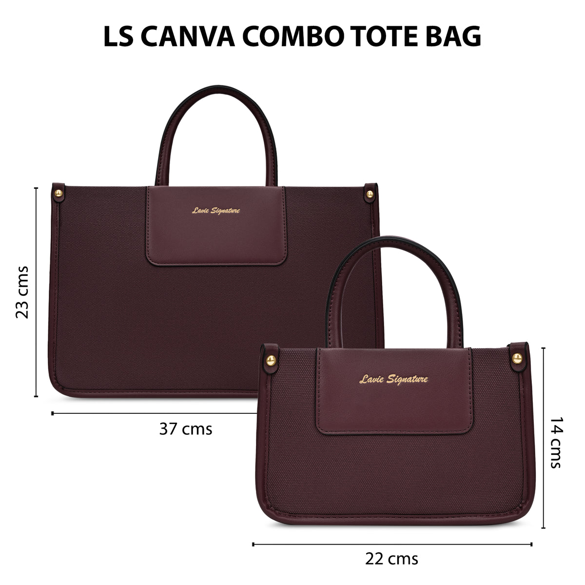 Canva Combo Set Large Tote Bag Off White