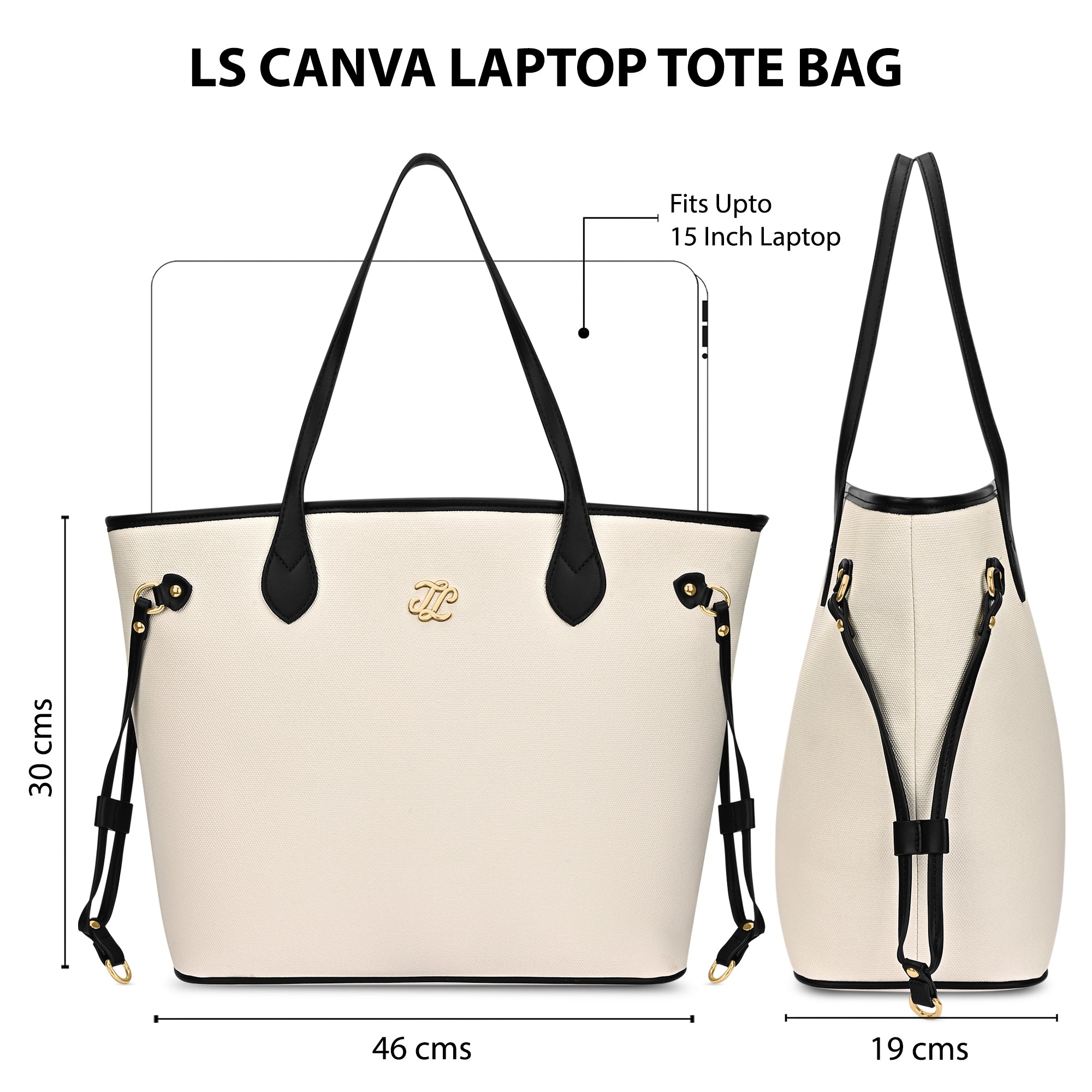 Canva Laptop Large Tote Bag Offwhite