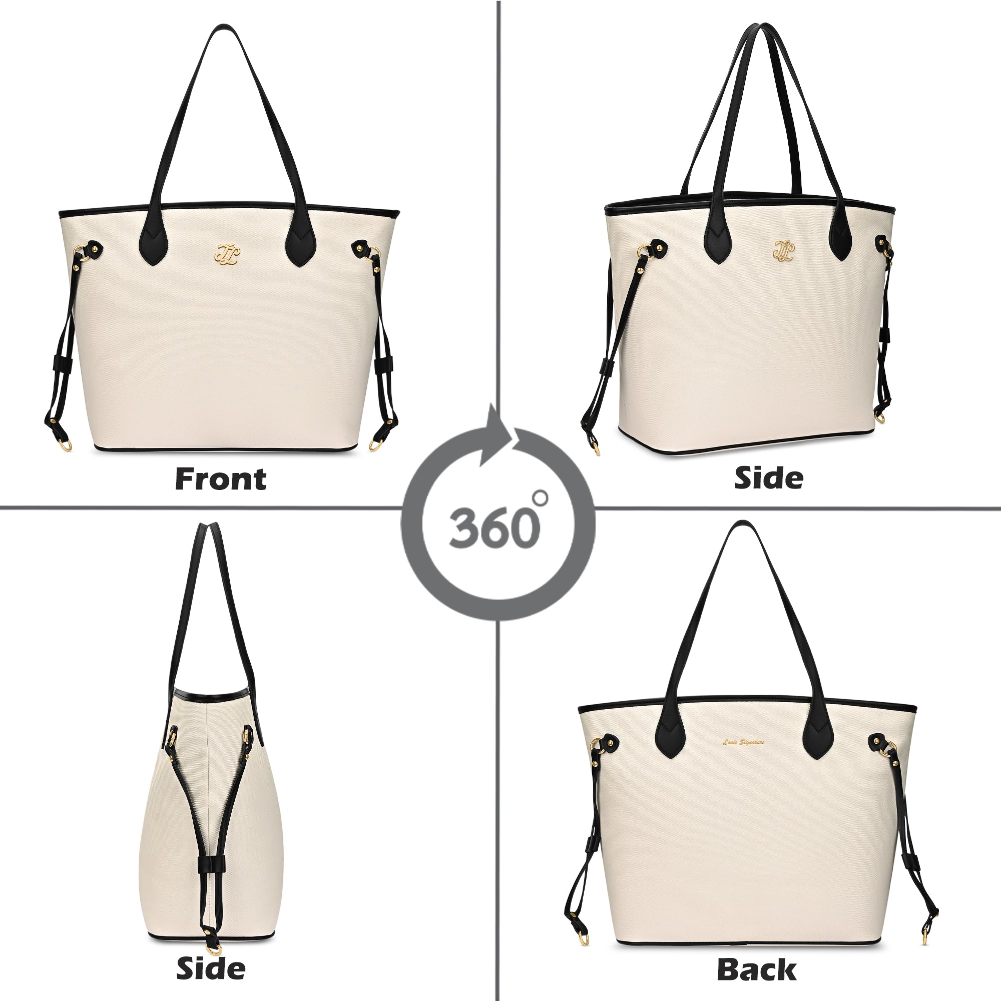 Canva Laptop Large Tote Bag Offwhite