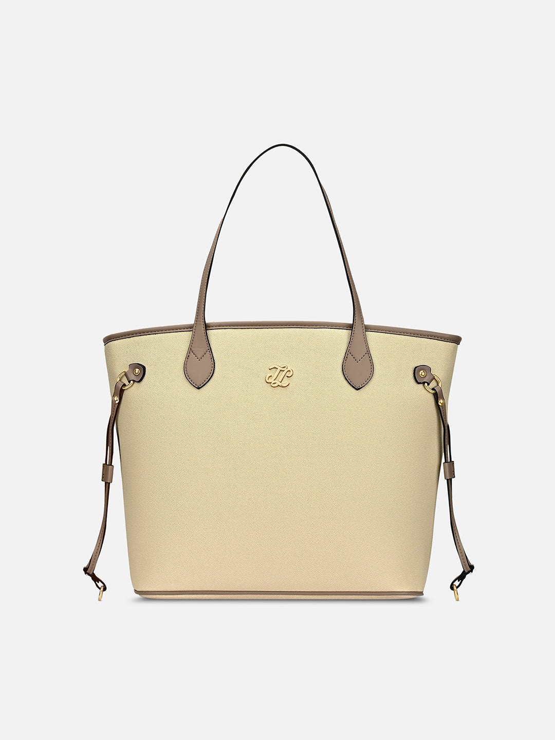 Canva Laptop Large Tote Bag Beige