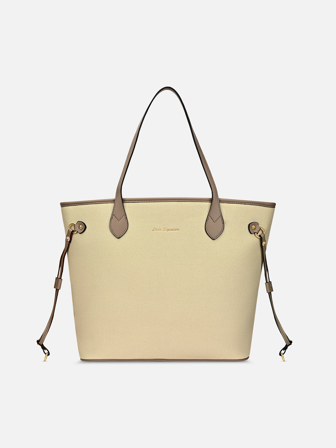 Canva Laptop Large Tote Bag Beige