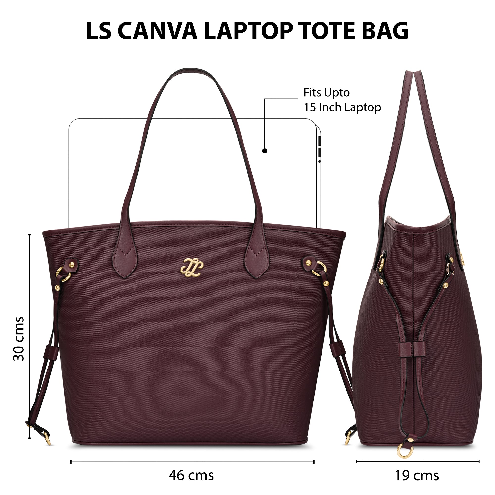 Canva Laptop Large Tote Bag Wine
