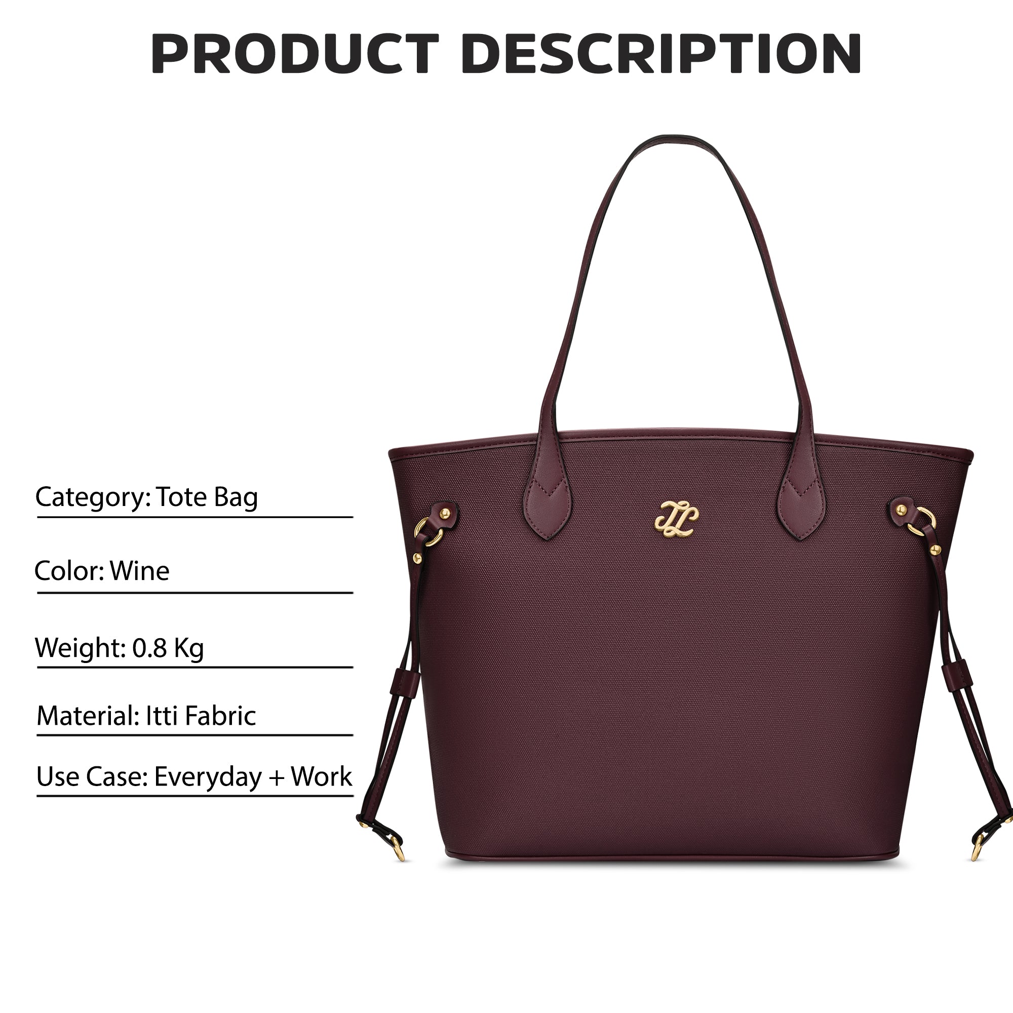 Canva Laptop Large Tote Bag Wine
