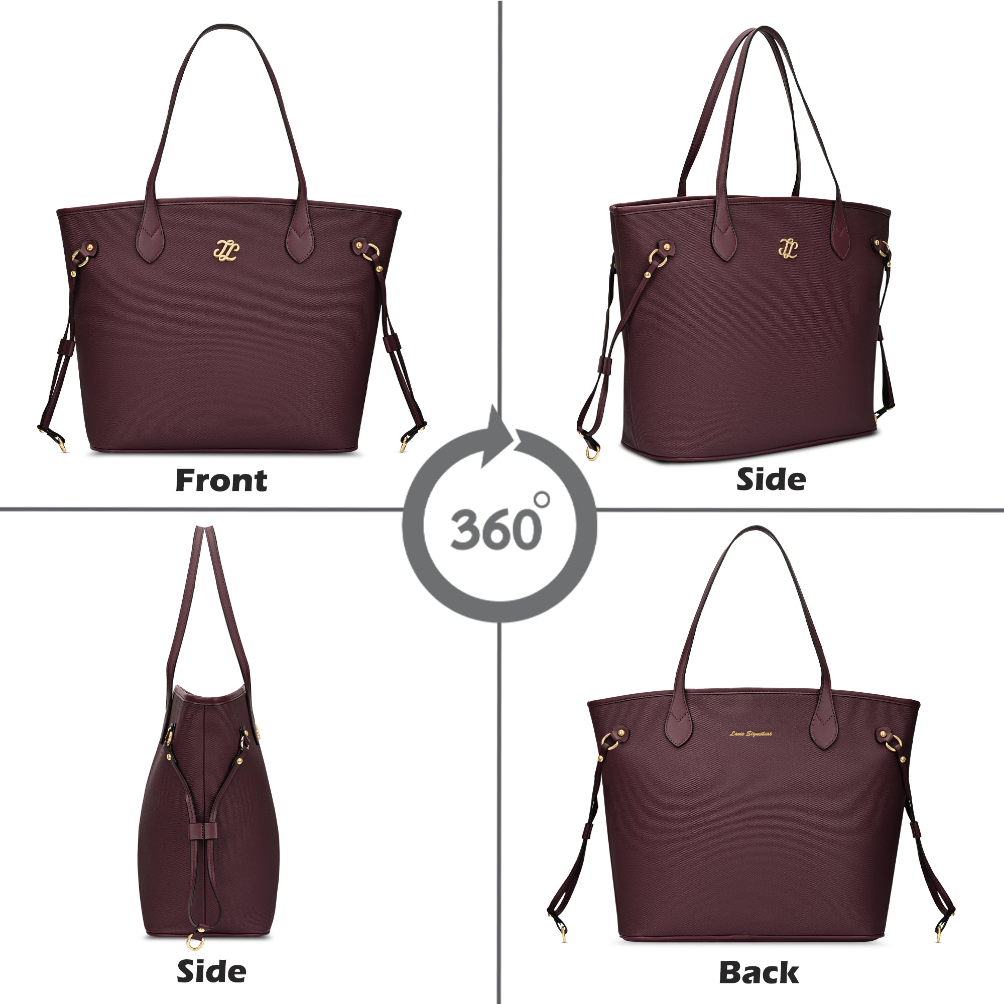 Canva Laptop Large Tote Bag Wine