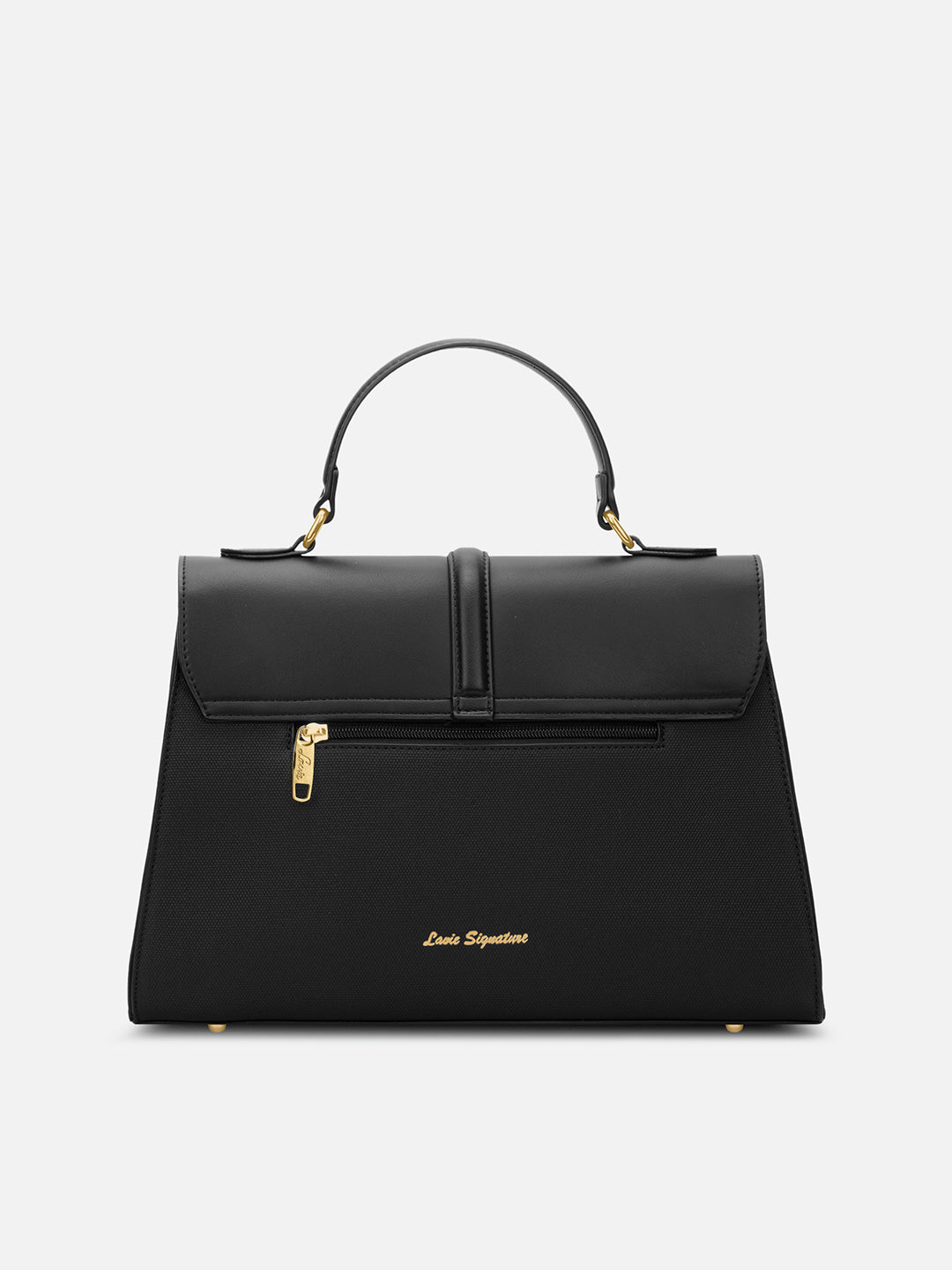 Canva Flap Medium Satchel Bag Black