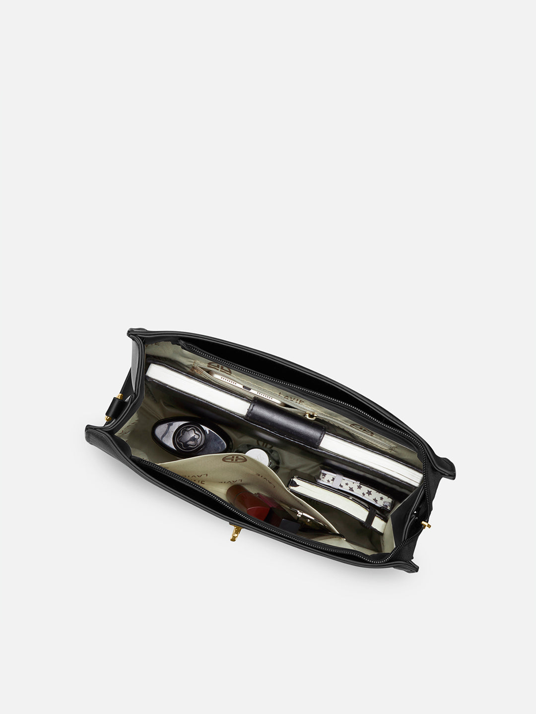 Canva Flap Medium Satchel Bag Black