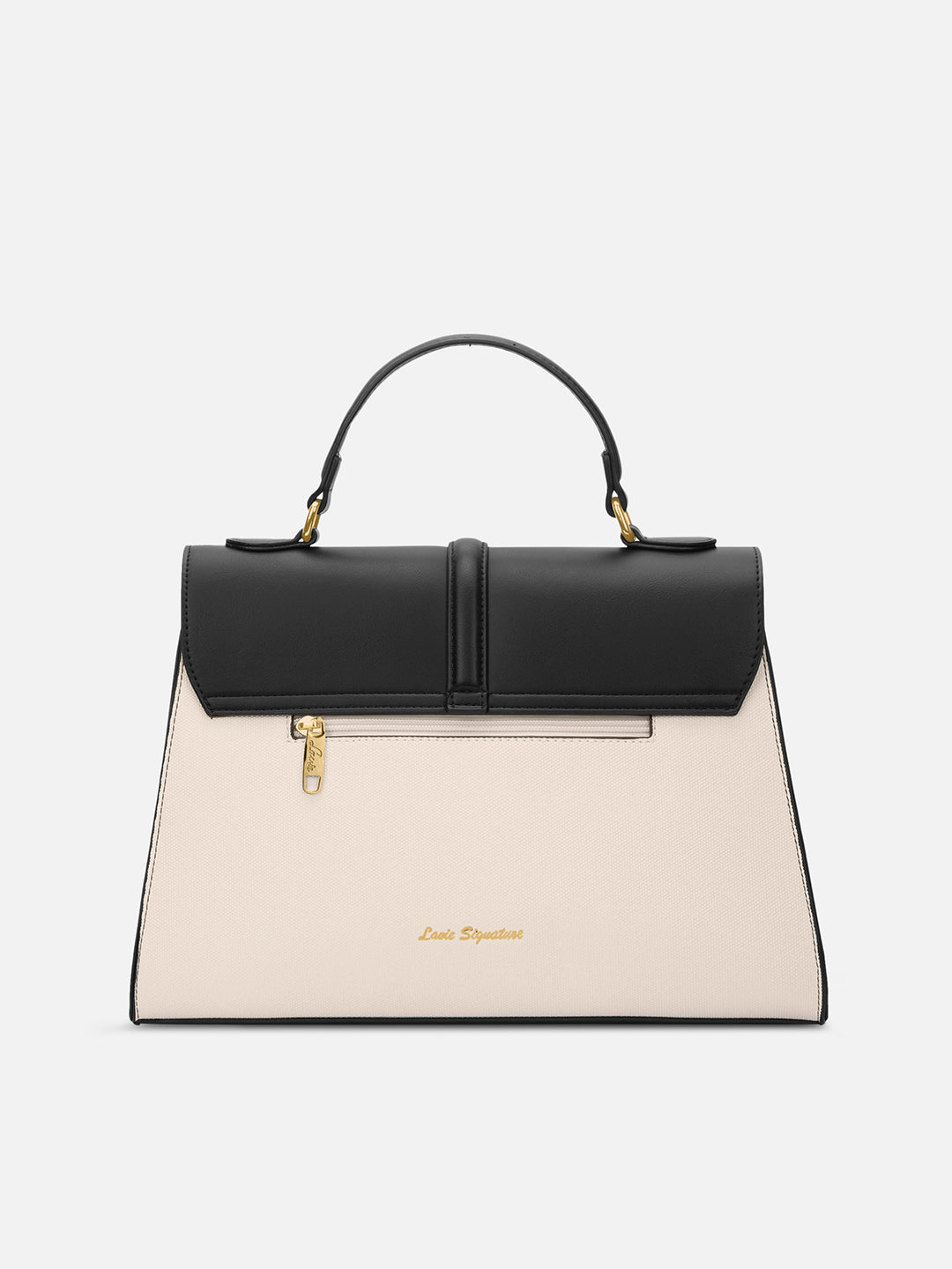 Canva Flap Medium Satchel Bag Off White