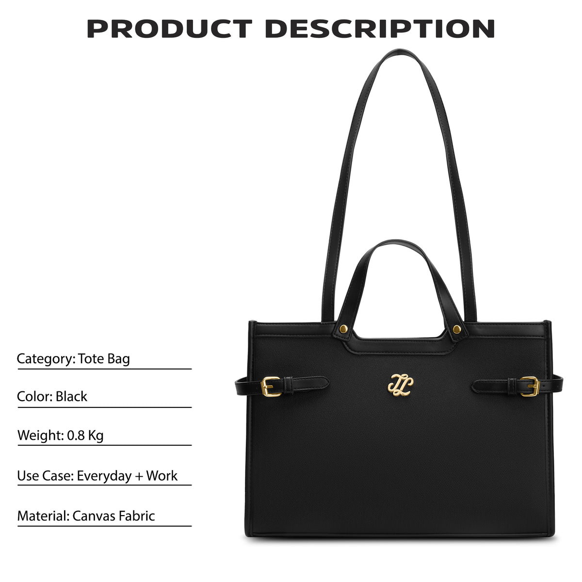 Canva Dual Carry Large Bag Black