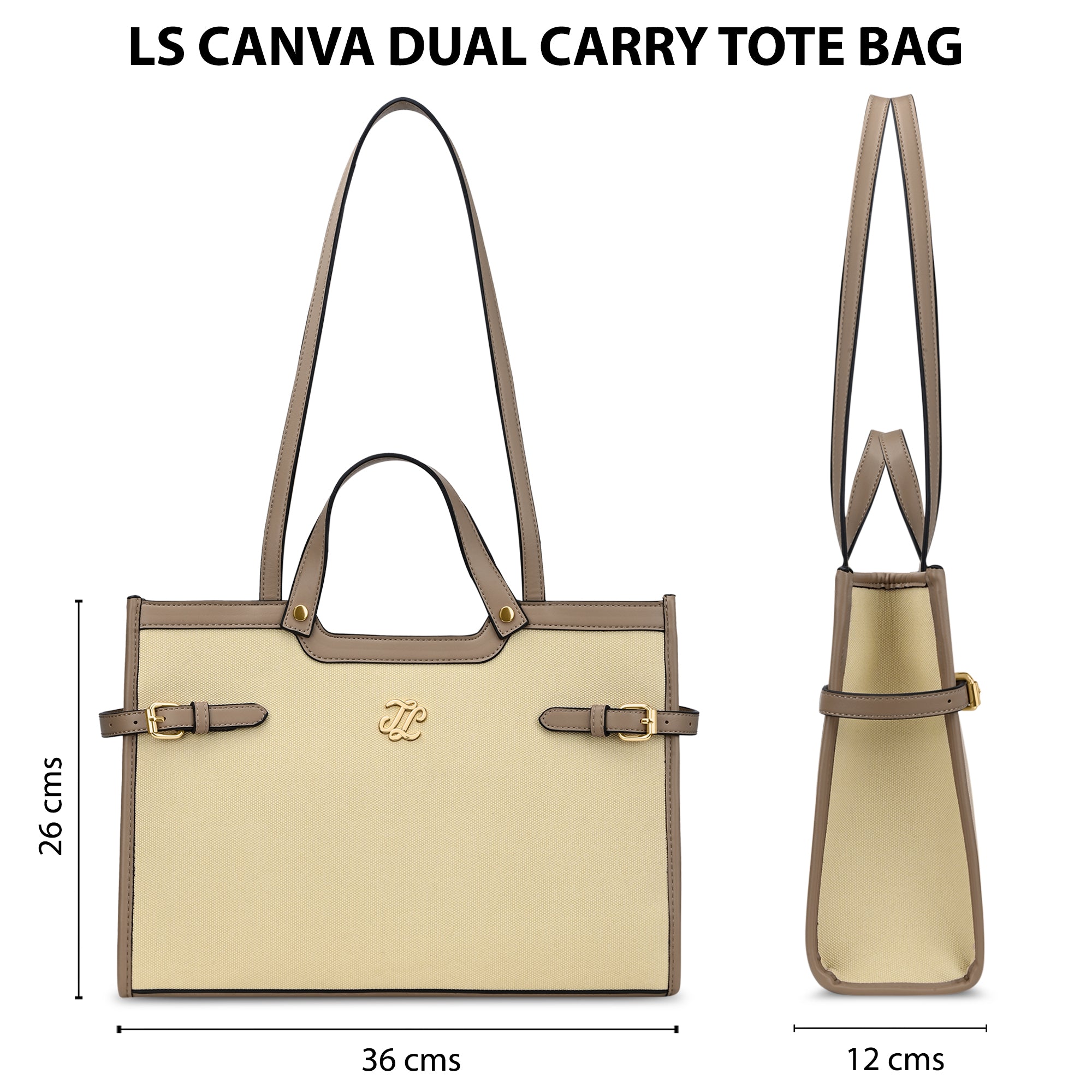 Canva Dual Carry Large Bag Beige