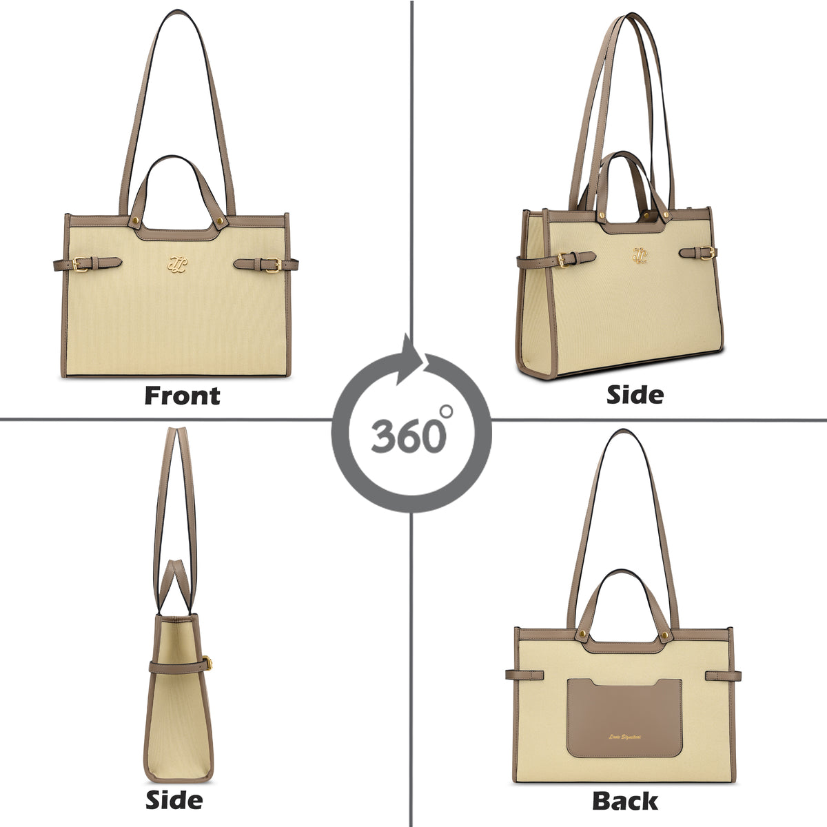Canva Dual Carry Large Bag Beige