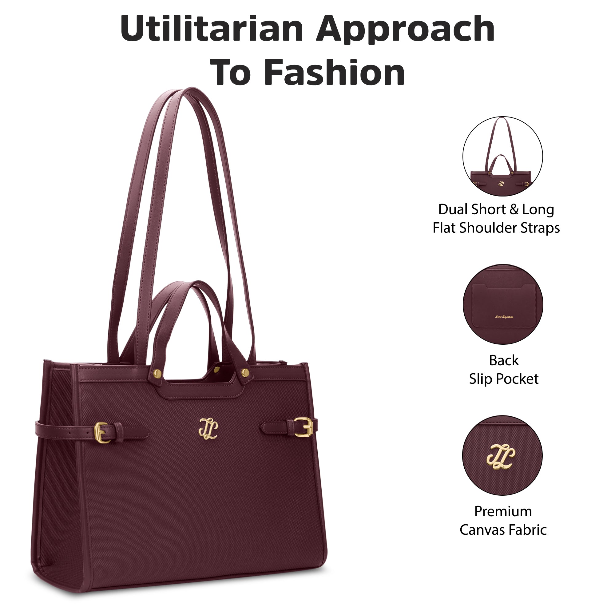 Canva Dual Carry Large Bag Wine
