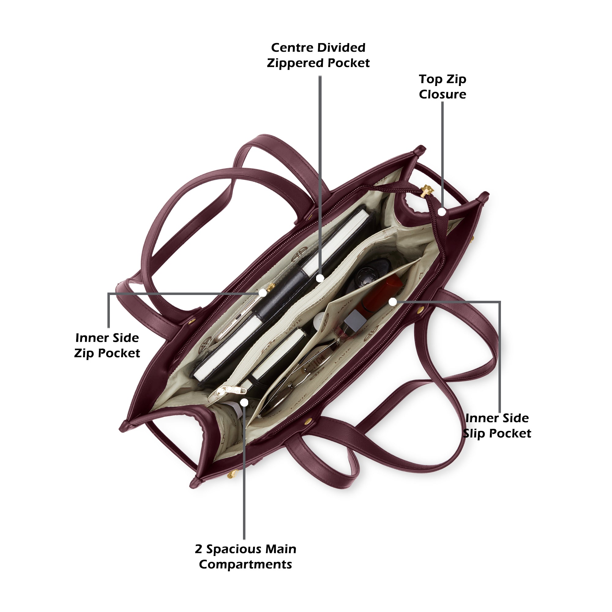 Canva Dual Carry Large Bag Wine