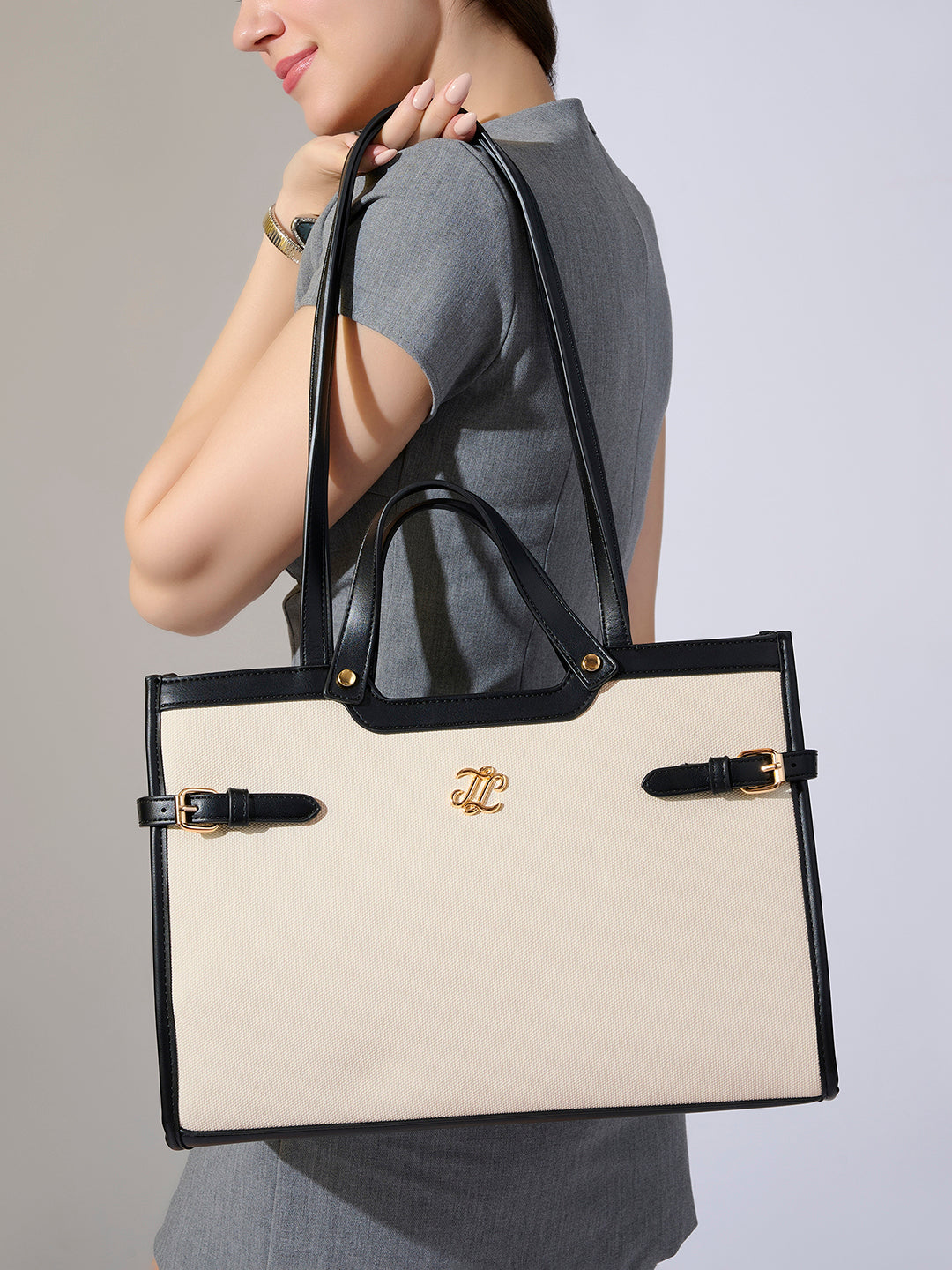 Canva Dual Carry Large Bag Off White