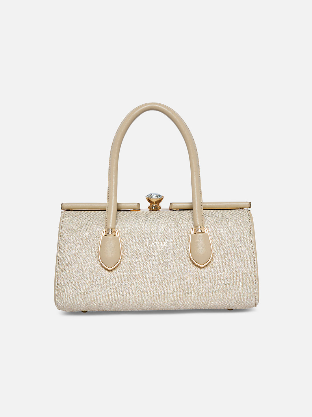 Glam Dazzle Large Frame Bag Beige