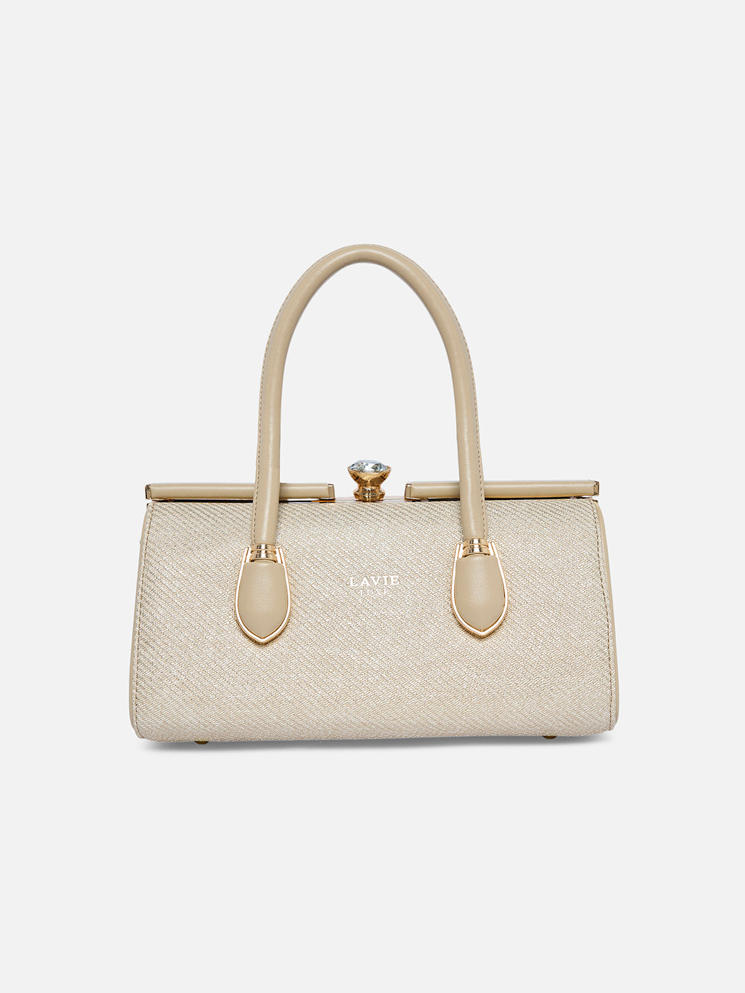 Glam Dazzle Large Frame Bag Beige