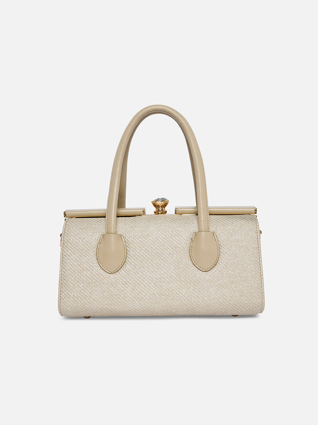 Glam Dazzle Large Frame Bag Beige
