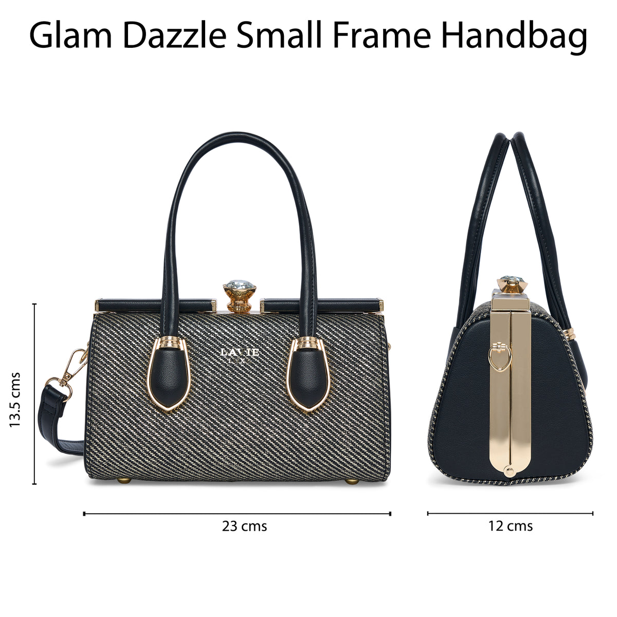 Glam Dazzle Small Black Handbag