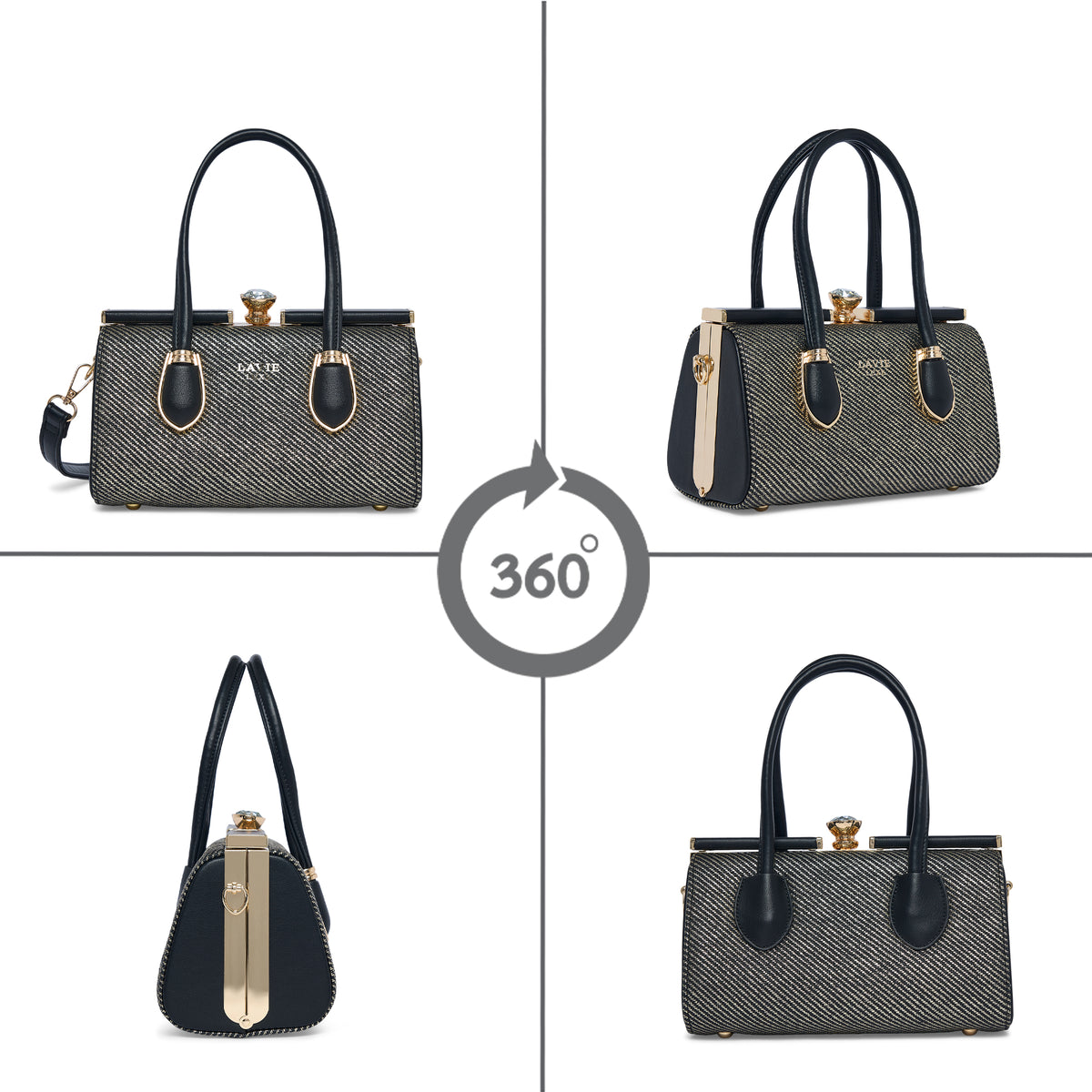 Glam Dazzle Small Black Handbag