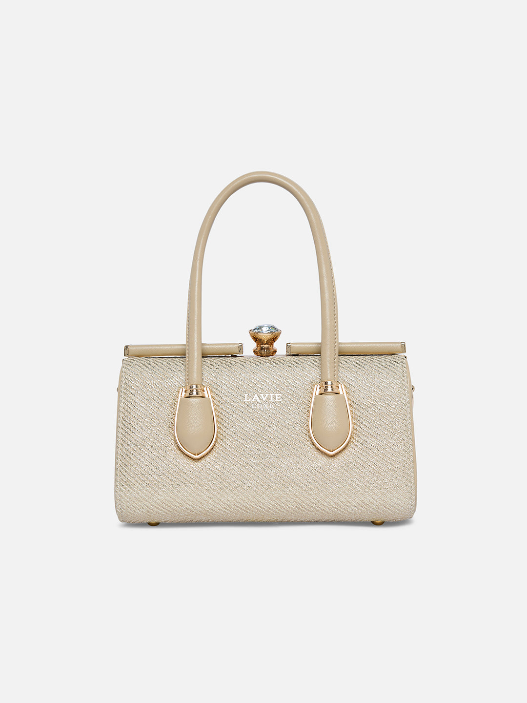 Glam Dazzle Small Frame Bag Beige