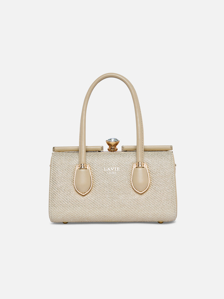 Glam Dazzle Small Frame Bag Beige
