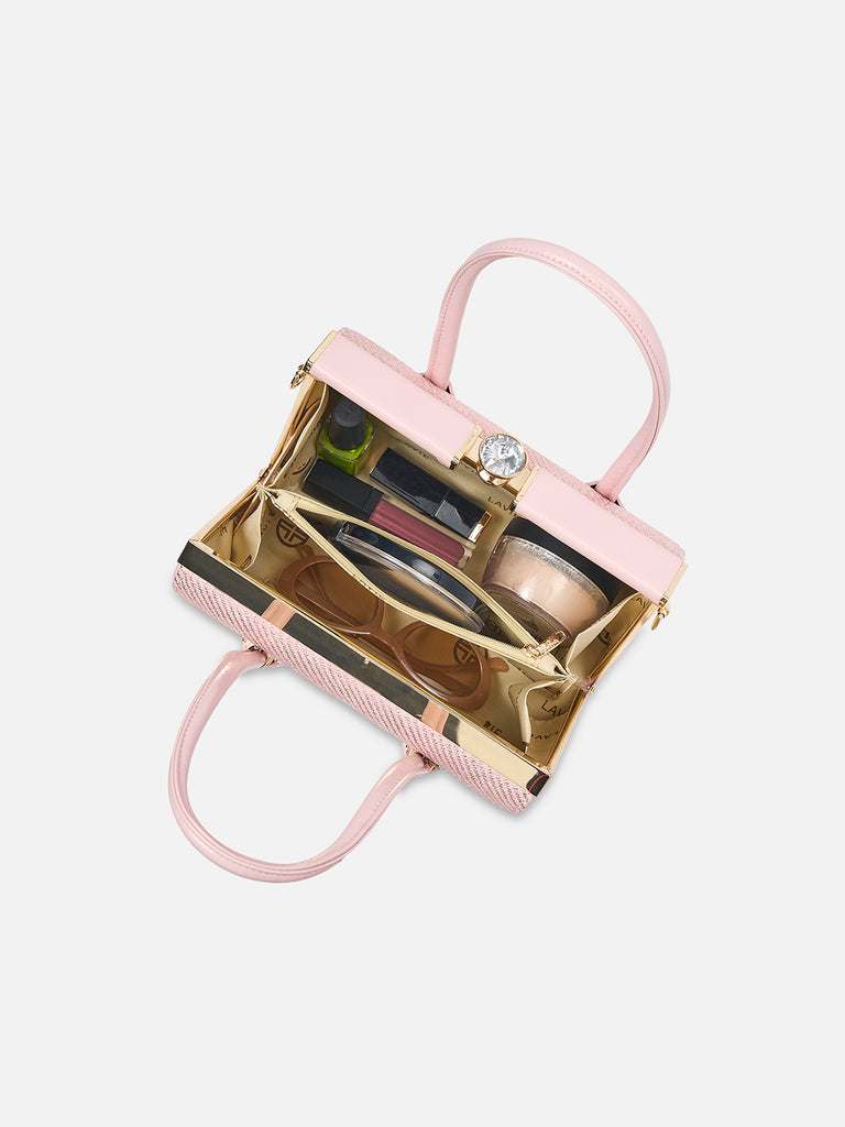 Glam Dazzle Small Frame Bag Pink