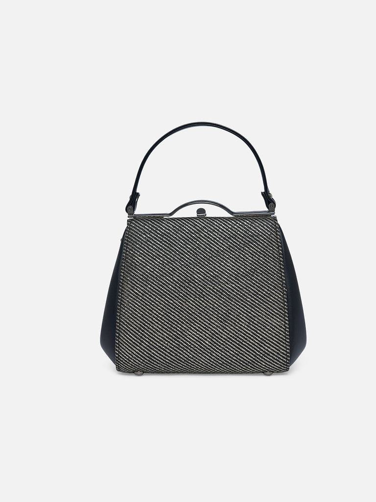 Glam Fluff Medium Frame Bag Beige