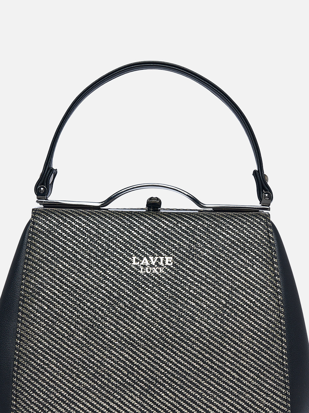 Glam Fluff Medium Frame Bag Black