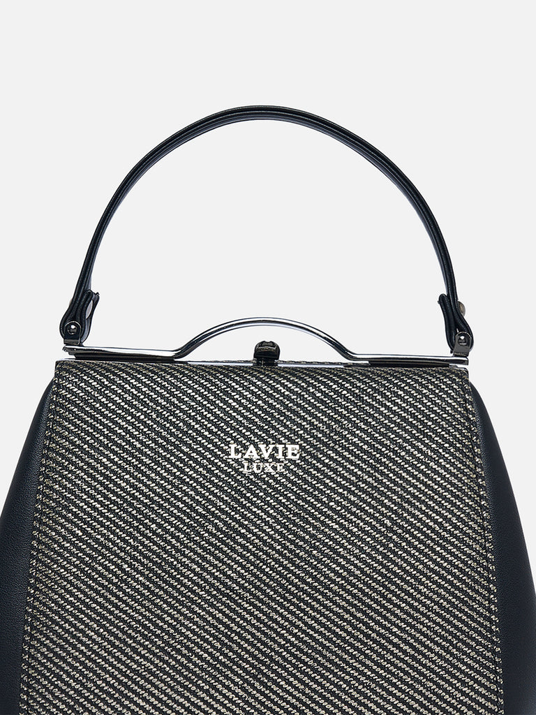 Glam Fluff Medium Frame Bag Beige