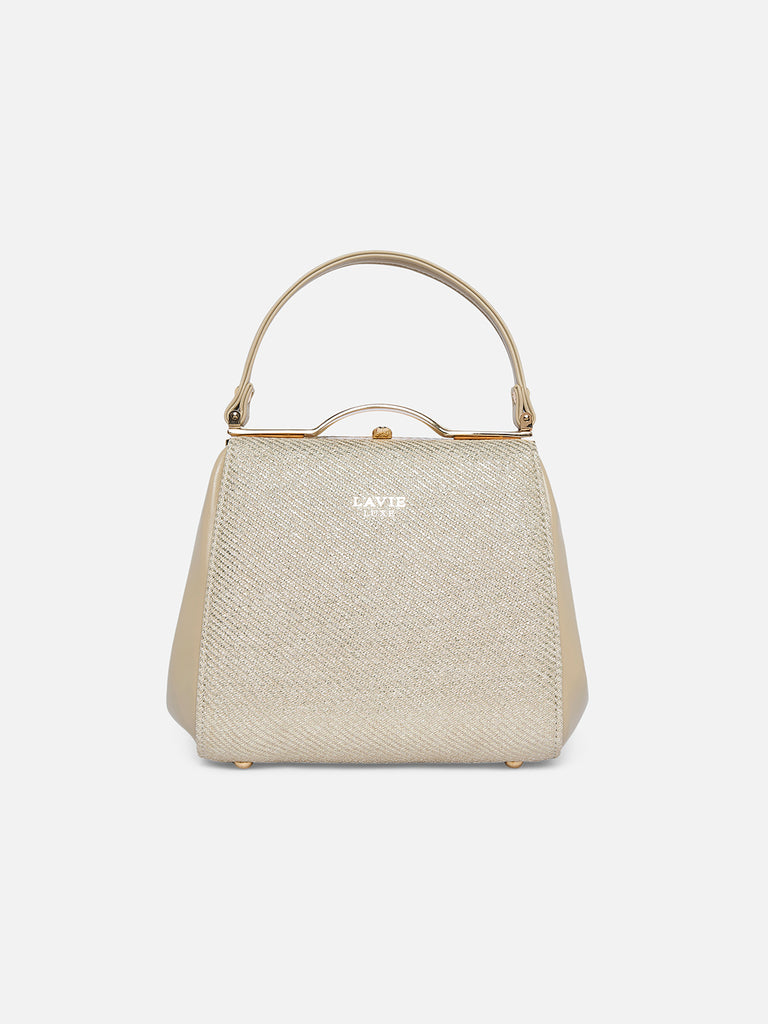 Glam Fluff Medium Frame Bag Beige