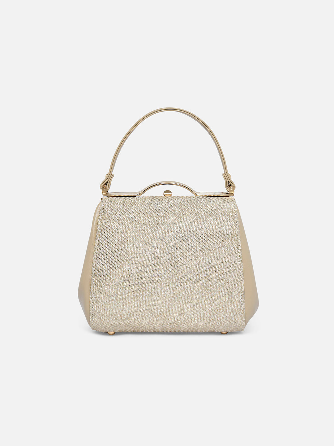 Glam Fluff Medium Frame Bag Beige