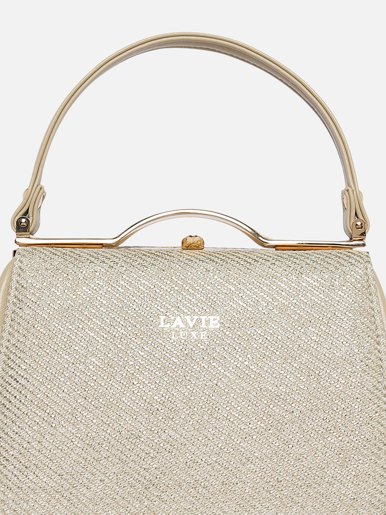 Glam Fluff Medium Frame Bag Beige