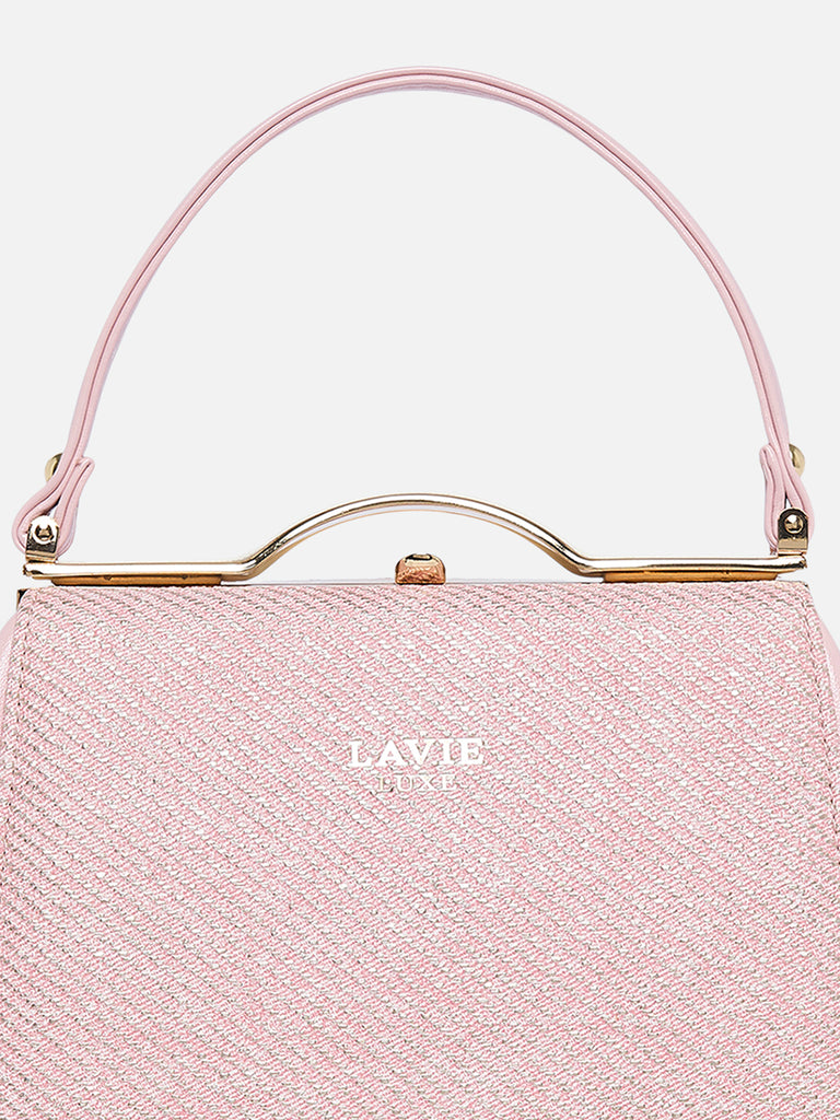 Glam Fluff Medium Frame Bag Beige