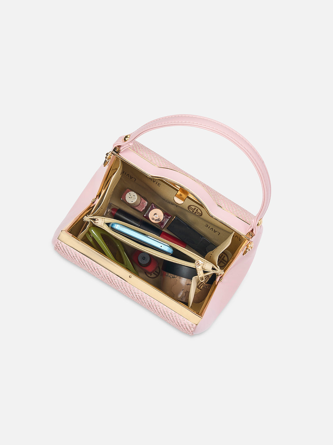 Glam Fluff Medium Frame Bag Beige