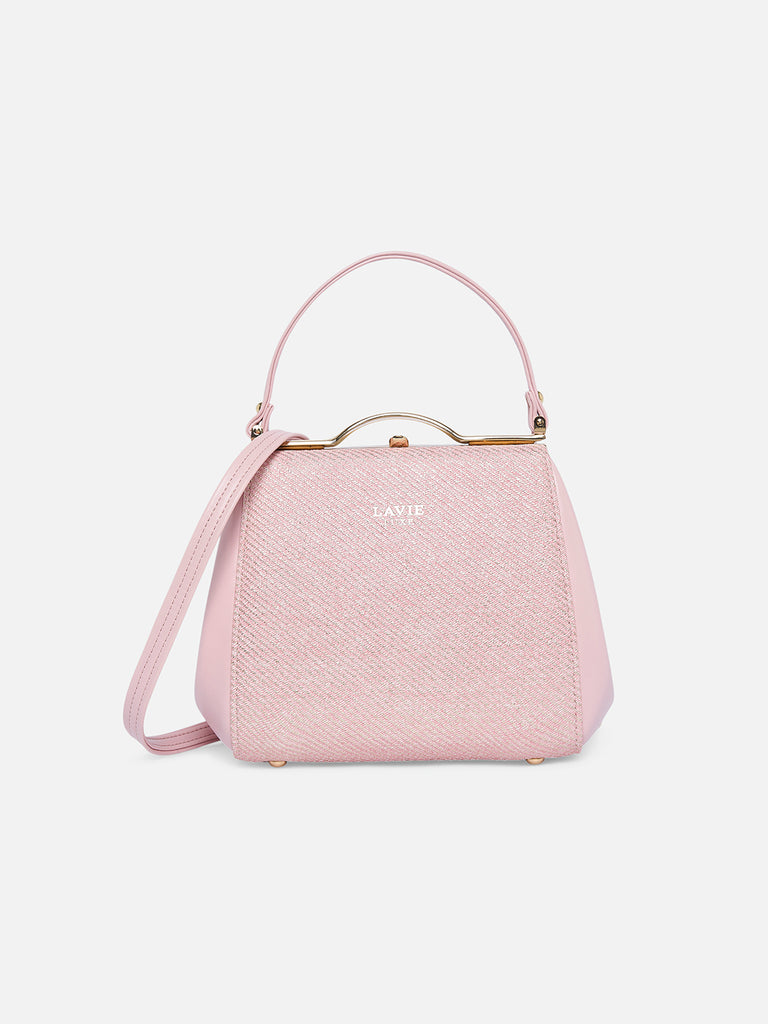 Glam Fluff Medium Frame Bag Pink