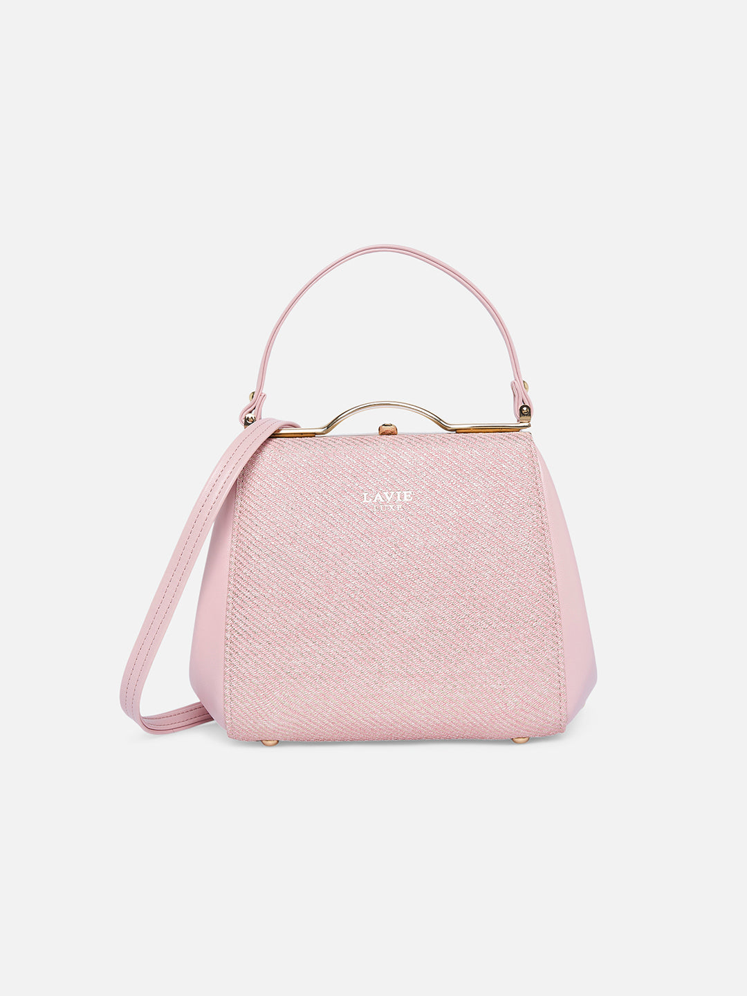Glam Fluff Medium Frame Bag Beige