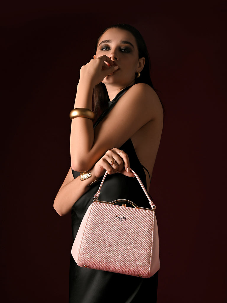 Glam Fluff Medium Frame Bag Pink