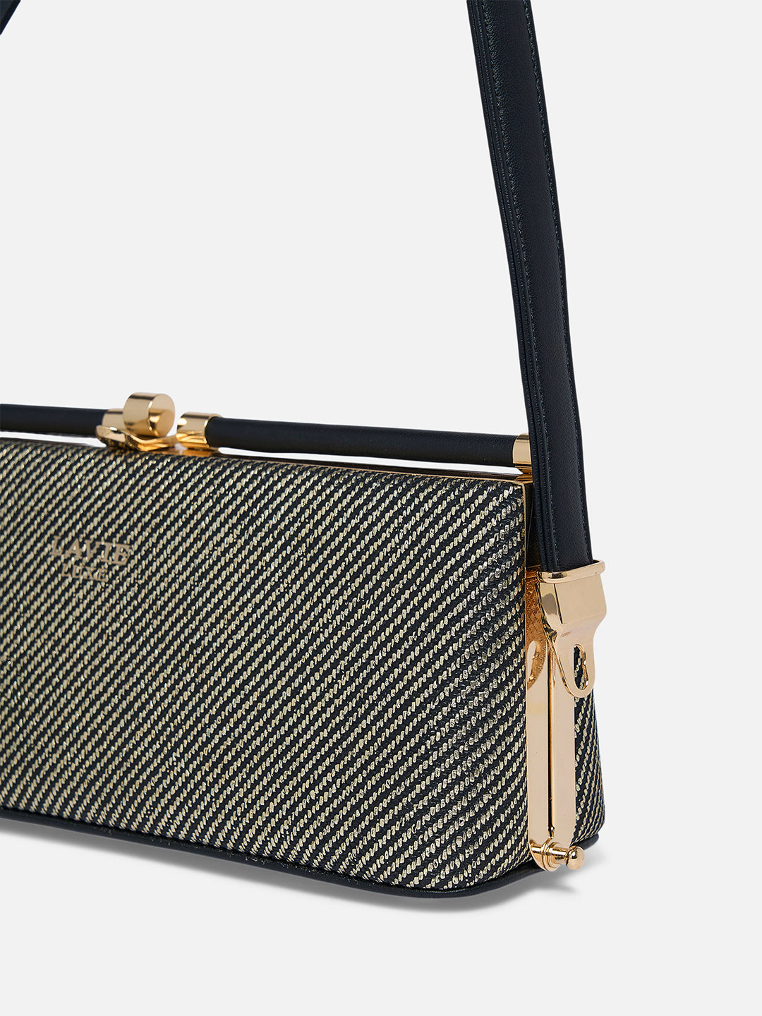 Glam Dazzle Horizontal Small Frame Bag Beige