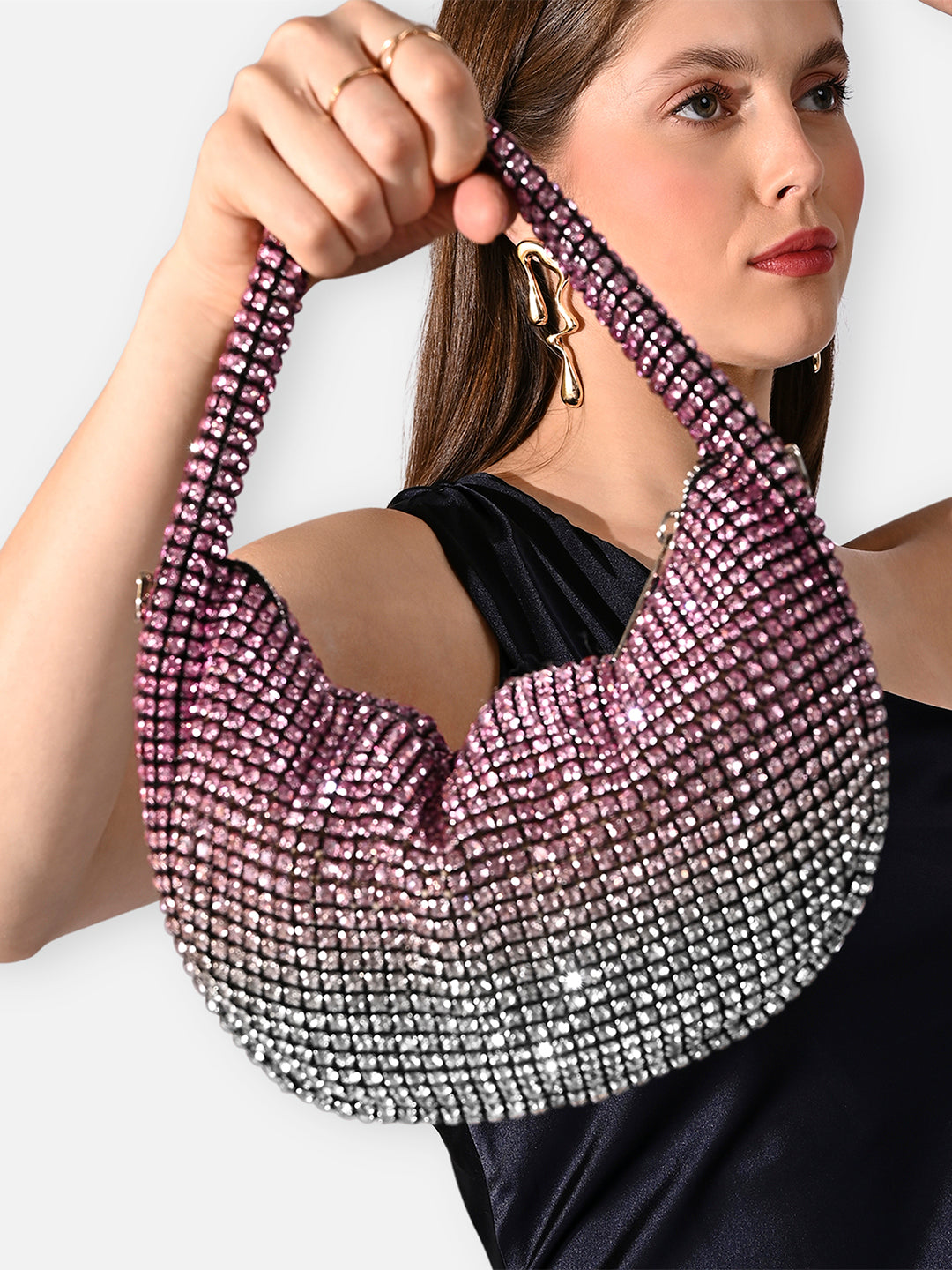 Gem Small Hobo Bag Pink Ombre