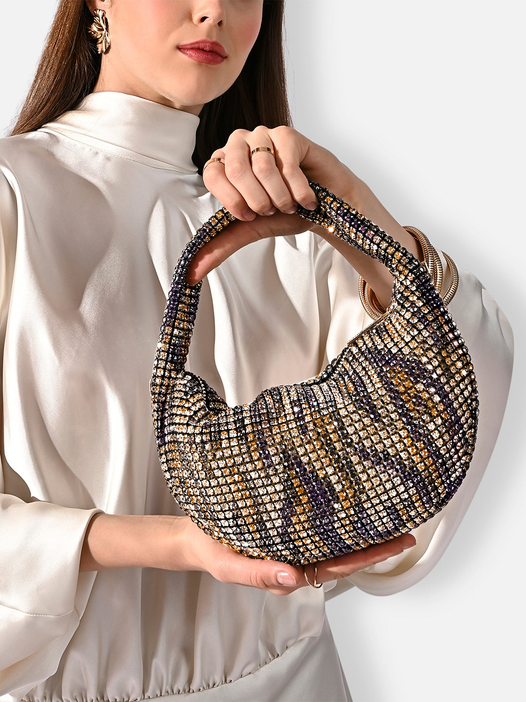 Gem Small Hobo Bag Black Ombre