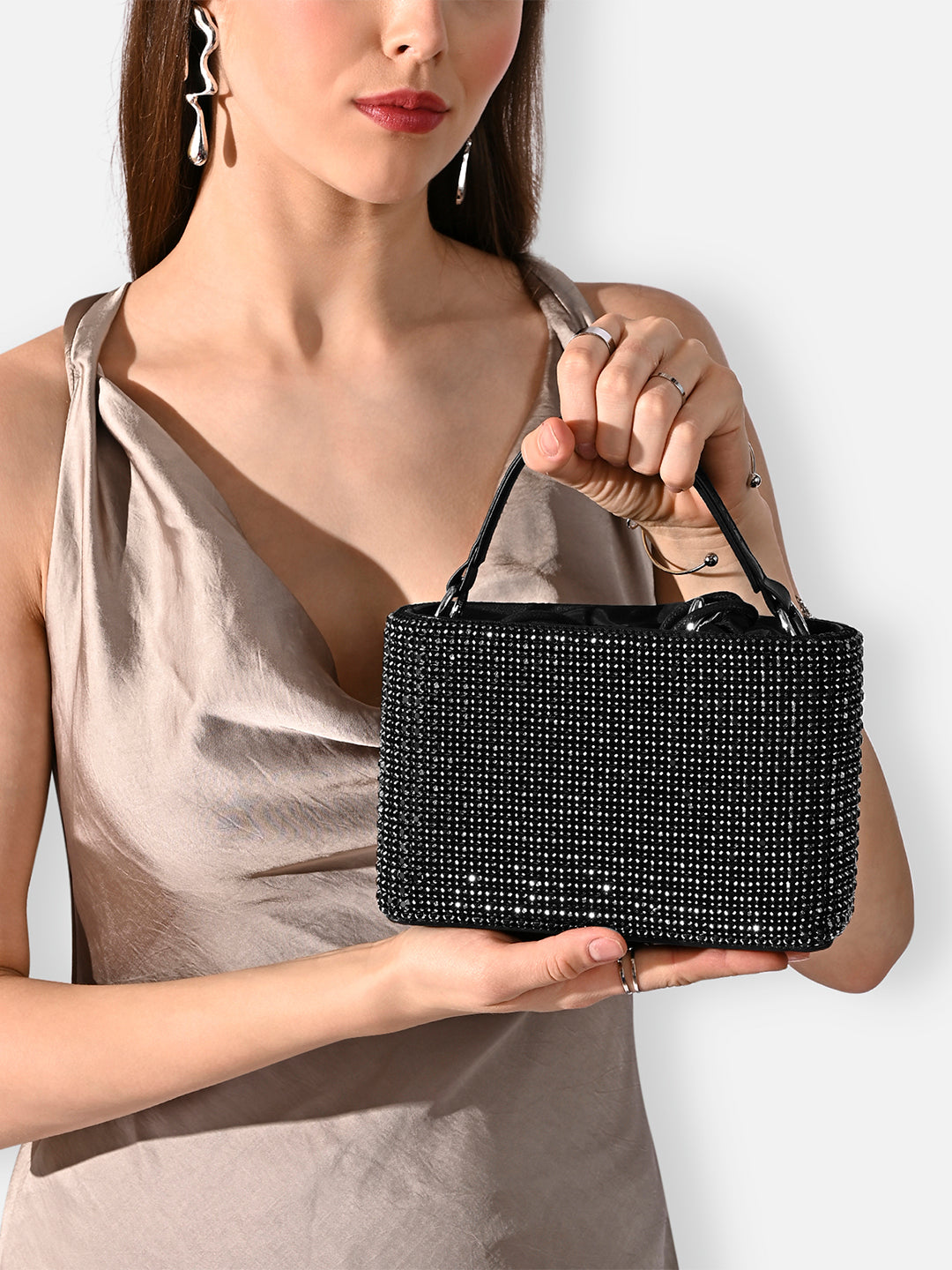 Gem Small Bucket Bag  Black