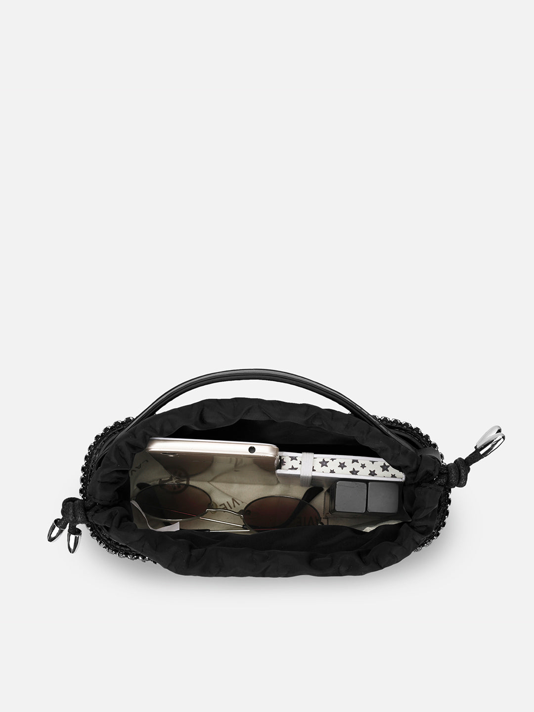 Gem Small Bucket Bag  Black