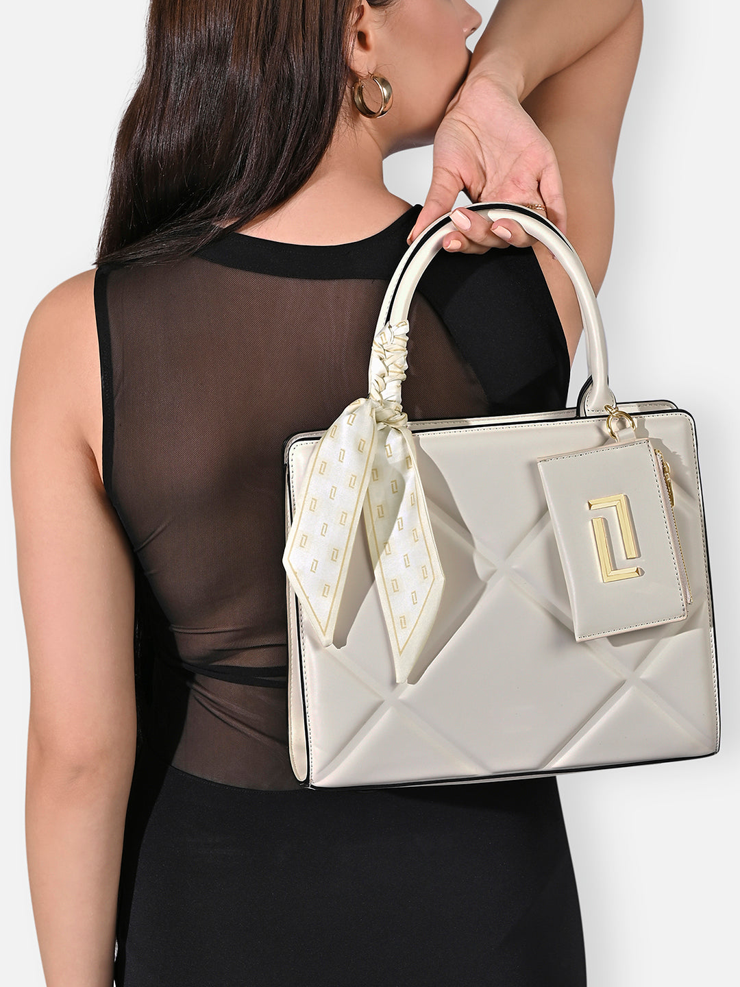 Quare26 Medium Satchel Bag Off White