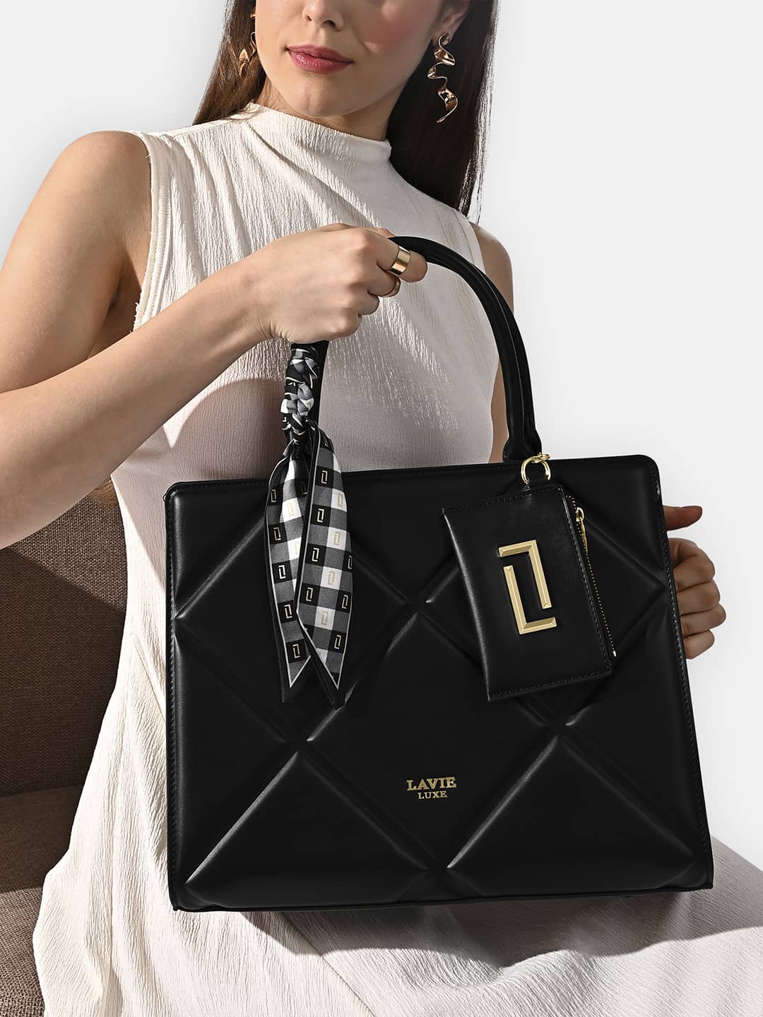 Quare26 Large Satchel Bag Black
