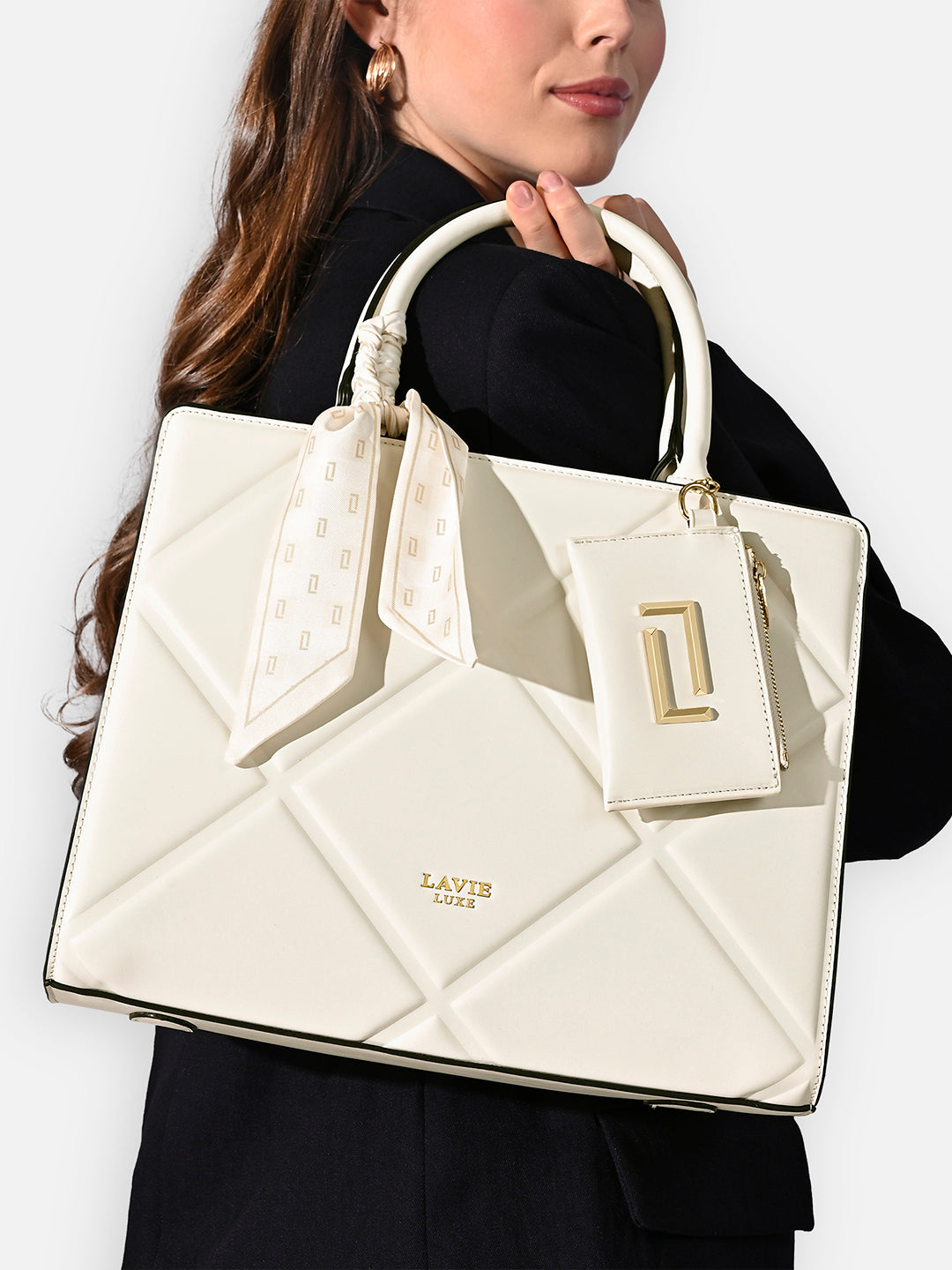 Quare26 Large Satchel Bag Off White