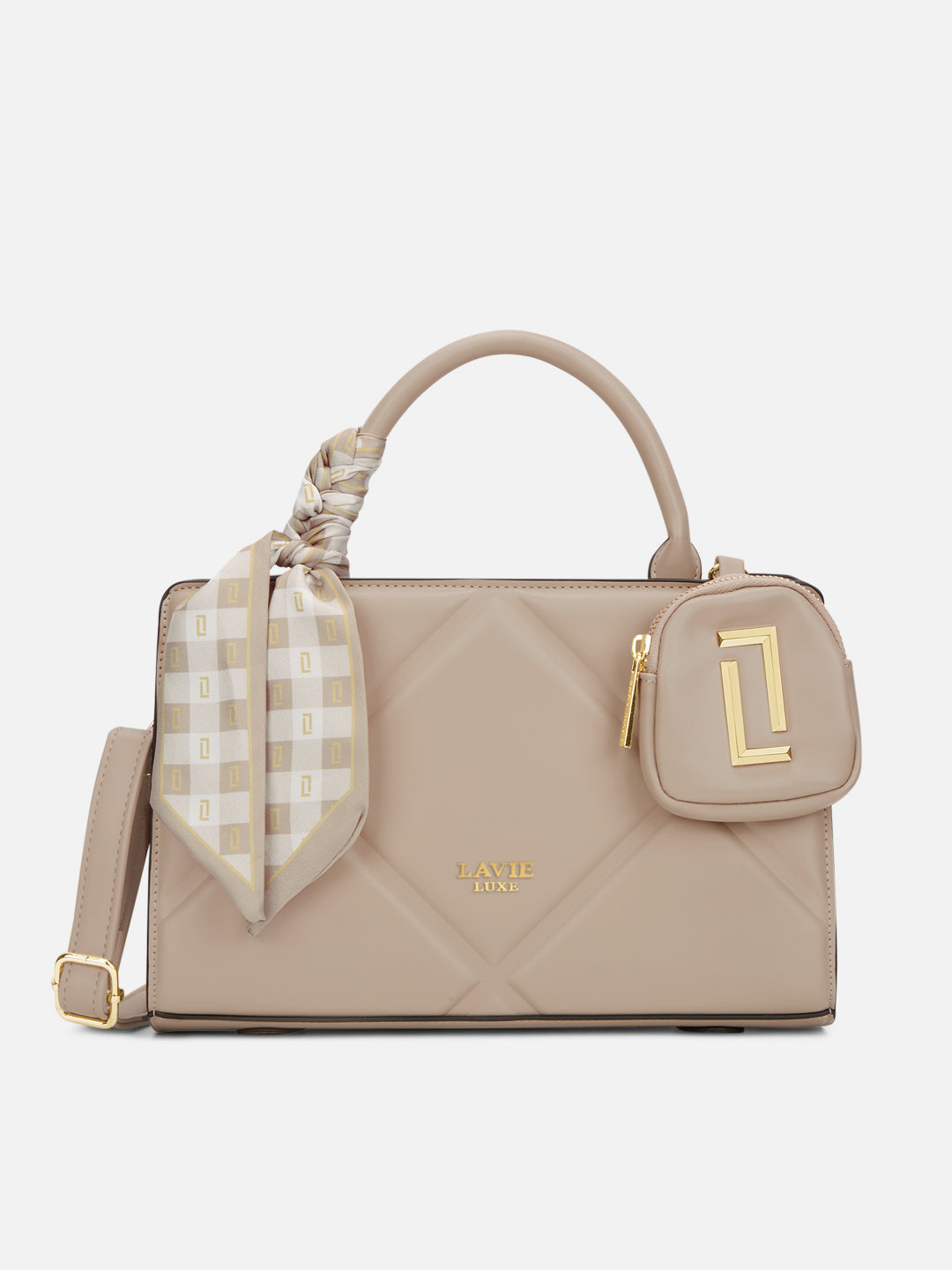 Quaro26 Horizontal Small Satchel Bag Beige