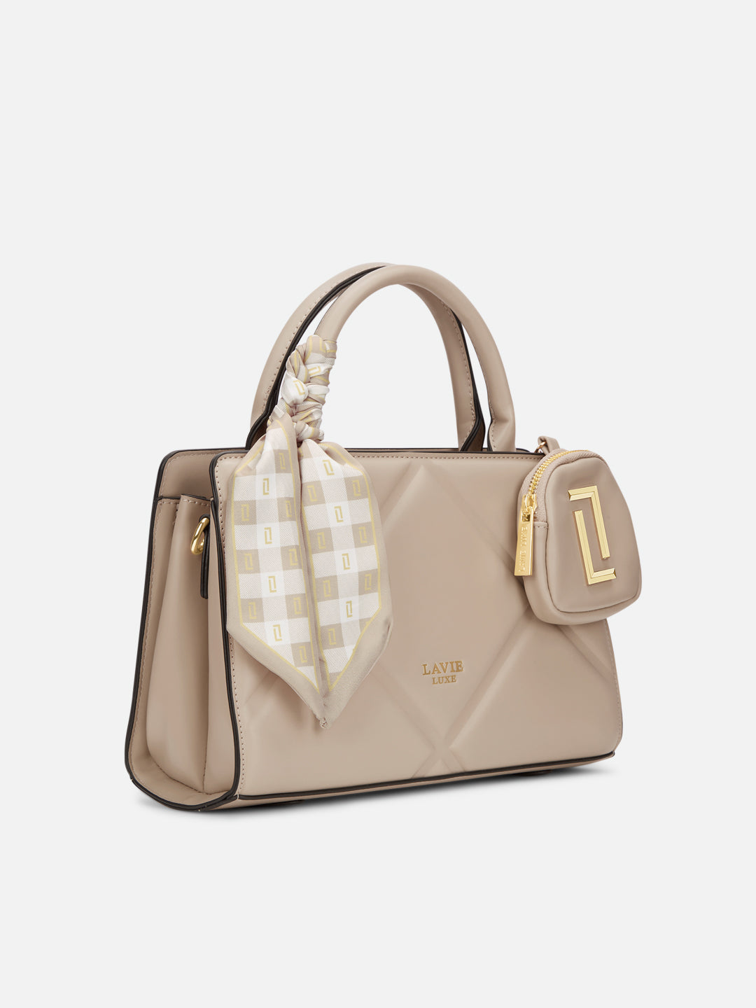 Quaro26 Horizontal Small Satchel Bag Beige