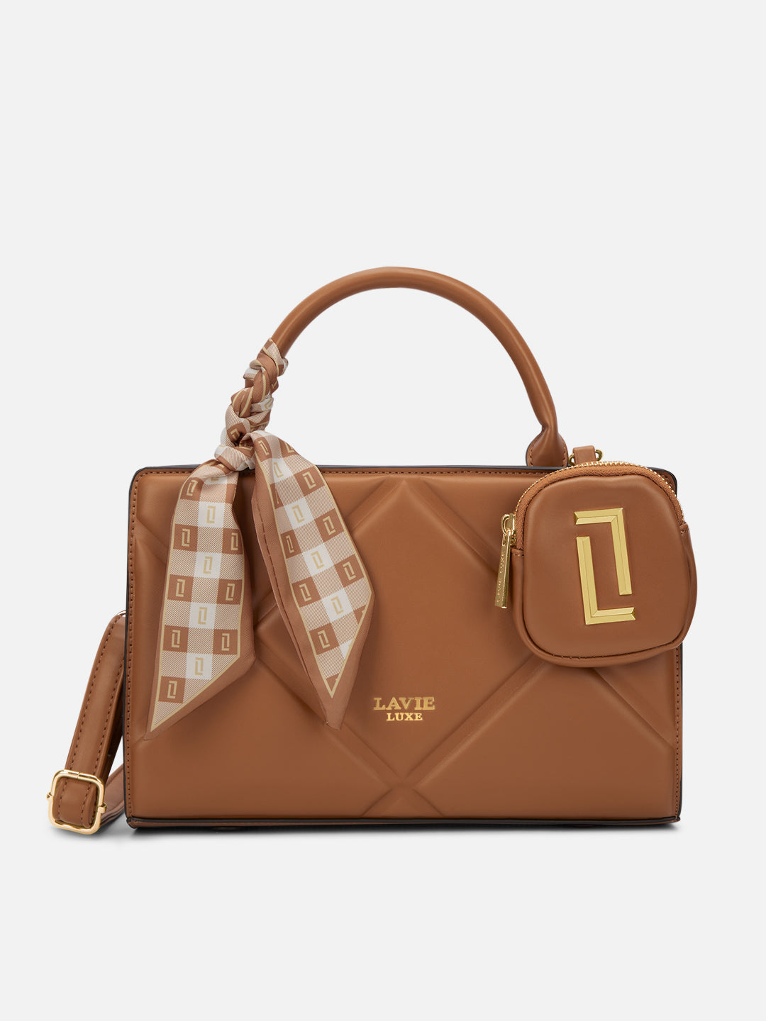 Quaro26 Horizontal Small Satchel Bag Tan