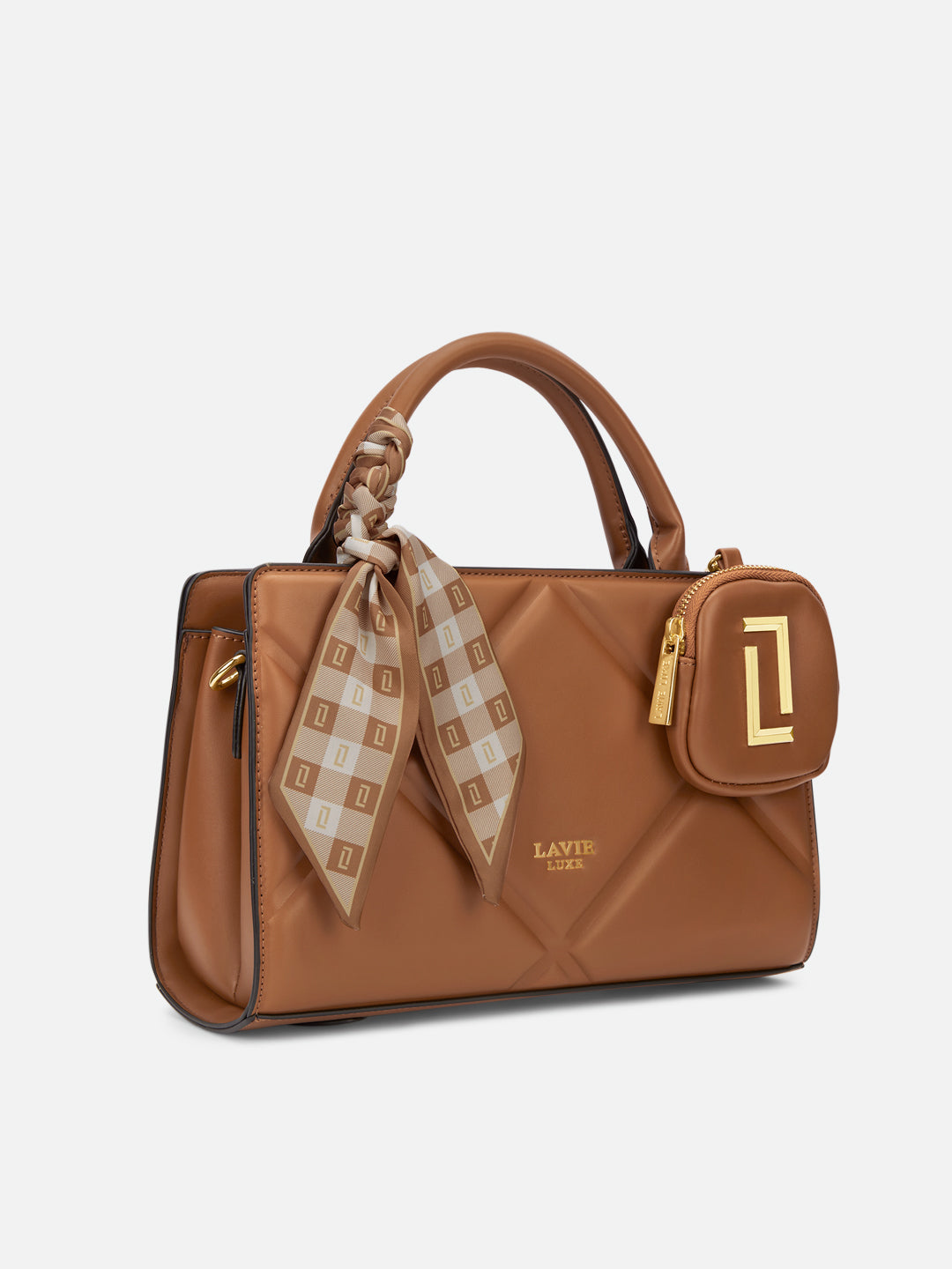 Quaro26 Horizontal Small Satchel Bag Tan