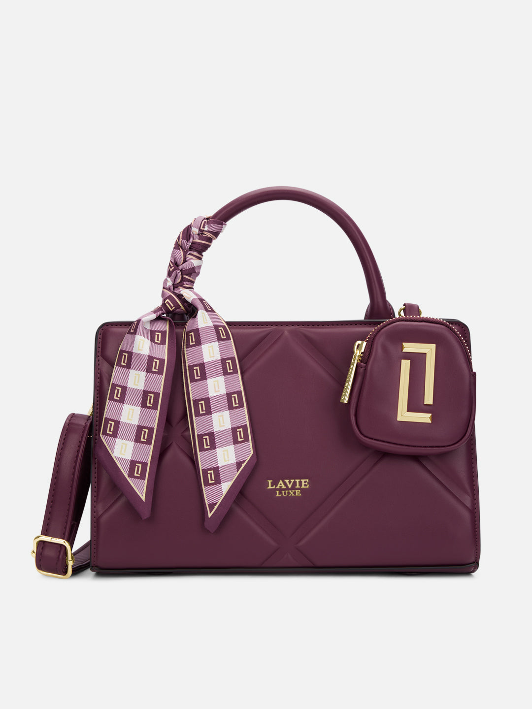 Quaro26 Horizontal Small Satchel Bag Wine