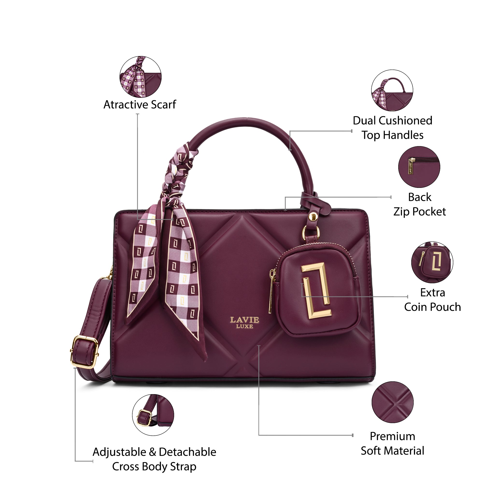 Quaro26 Horizontal Small Satchel Bag